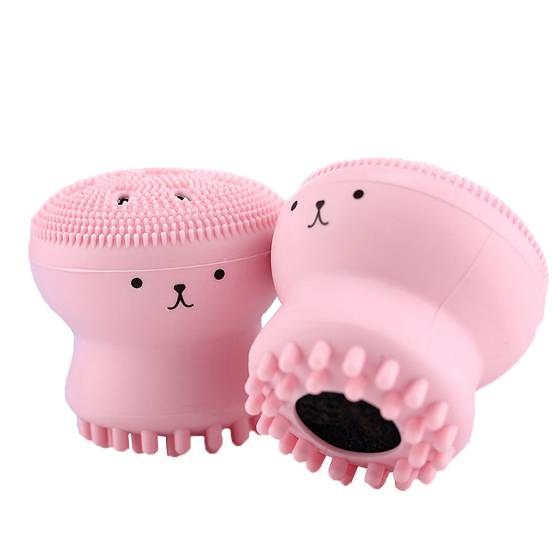 Cute Pink Octopus Facial Cleansing Brush