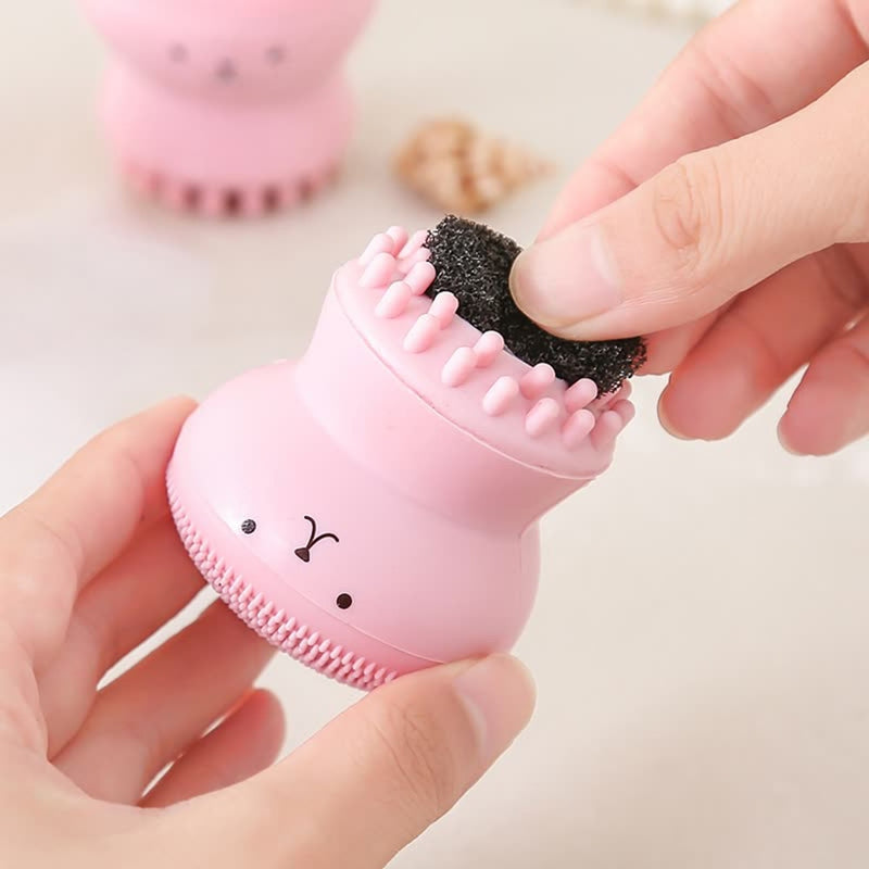 Cute Pink Octopus Facial Cleansing Brush