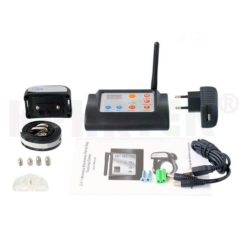 2 IN 1 WIRELESS ELECTRONIC DOG FENCE SYSTEM AND DOG TRAINING