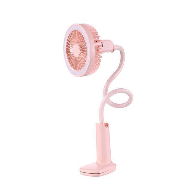 360 ROTATION FLEXIBLE PORTABLE STROLLER CLIP ON DESK FAN WITH LED LIGHT