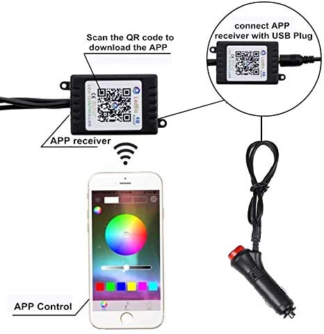 Car LED Strip Light - 4pcs 48 LED