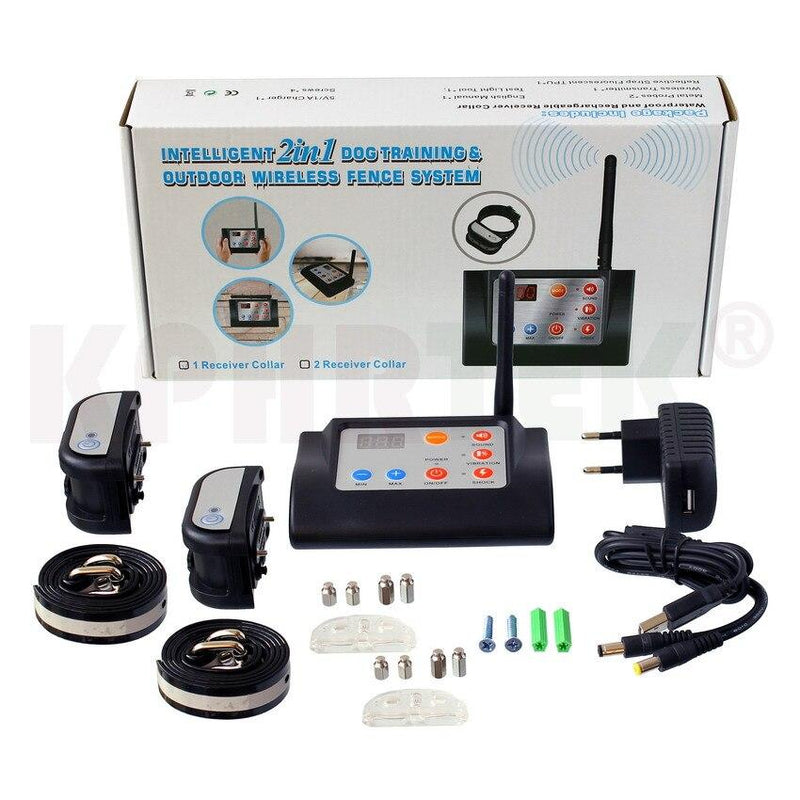 2 IN 1 WIRELESS ELECTRONIC DOG FENCE SYSTEM AND DOG TRAINING