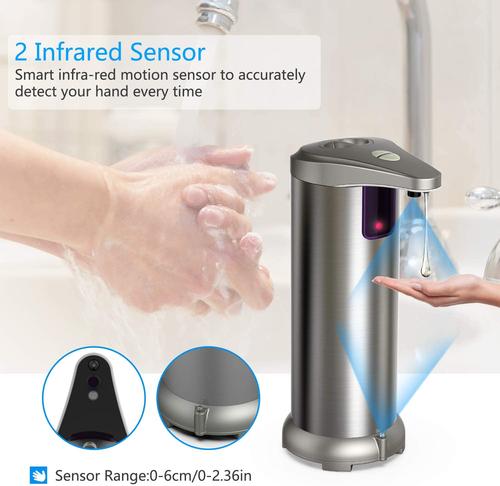 Infrared Motion Sensor Stainless Steel Touchless Automatic Soap Dispenser