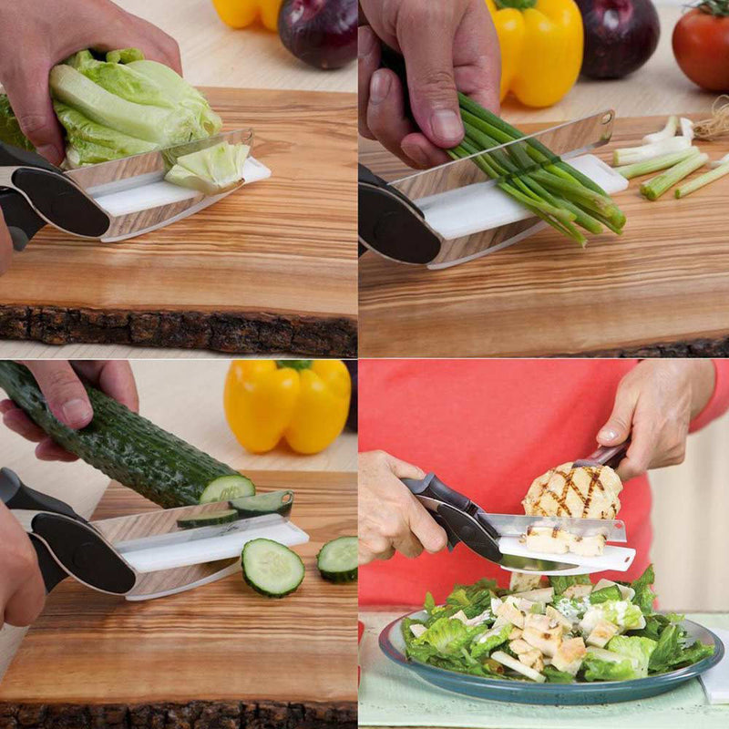 Kitchen 2-in-1 Stainless Steel Cutting Knife