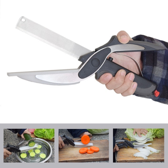 Kitchen 2-in-1 Stainless Steel Cutting Knife